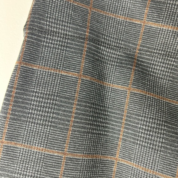 Max Studio Ankle Length Charcoal/Camel Plaid Pants Size L - Picture 5 of 6